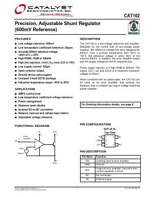 CAT102TBI Datasheet PDF Catalyst Semiconductor => Onsemi