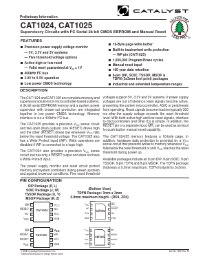 CAT1025ZD4E-30TE13 Datasheet PDF Catalyst Semiconductor => Onsemi