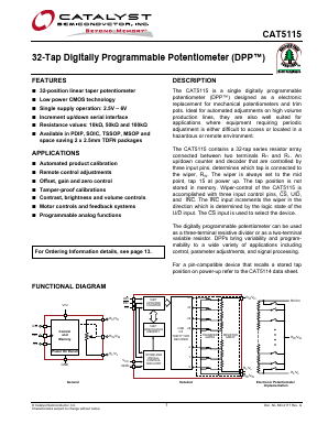 CAT5115YI-50 Datasheet PDF Catalyst Semiconductor => Onsemi