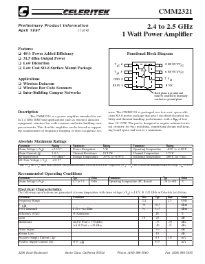CMM2321-AK Datasheet PDF Celeritek, Inc.