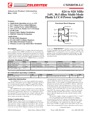 PB-CMM0530-LC-00T0 Datasheet PDF Celeritek, Inc.