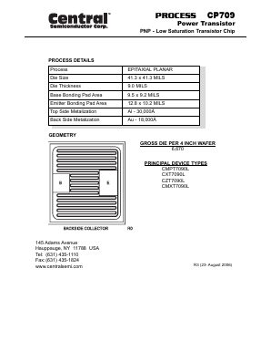 CP709 Datasheet PDF Central Semiconductor