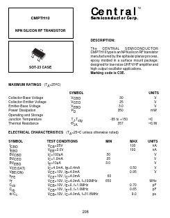 CMPTH10 Datasheet PDF Central Semiconductor