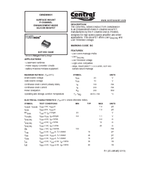 CMNDM8001 Datasheet PDF Central Semiconductor