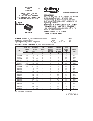 1SMC8.0CA Datasheet PDF Central Semiconductor