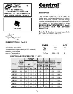 1SMC75A Datasheet PDF Central Semiconductor