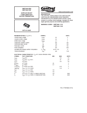 CMPTA06 Datasheet PDF Central Semiconductor