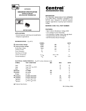 CXT5551E Datasheet PDF Central Semiconductor