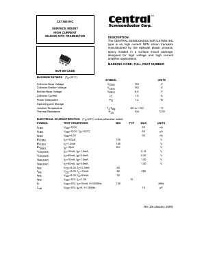 CXT5551HC Datasheet PDF Central Semiconductor