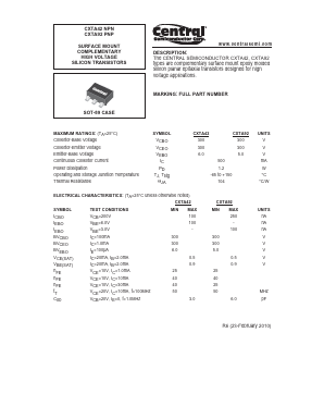 CXTA42 Datasheet PDF Central Semiconductor