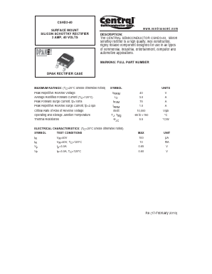 CSHD3-40 Datasheet PDF Central Semiconductor