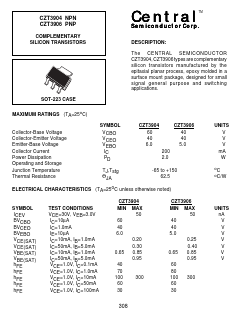 CZT3904 Datasheet PDF Central Semiconductor