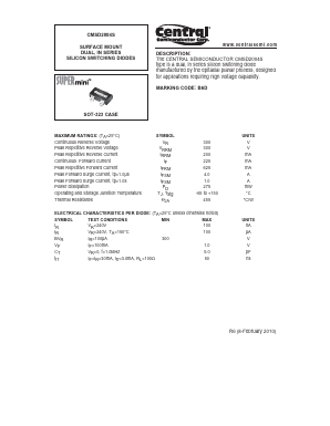CMSD2004STR Datasheet PDF Central Semiconductor