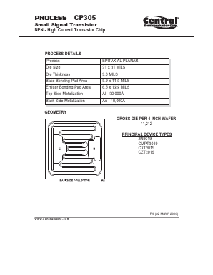 CP305-2N3019 Datasheet PDF Central Semiconductor