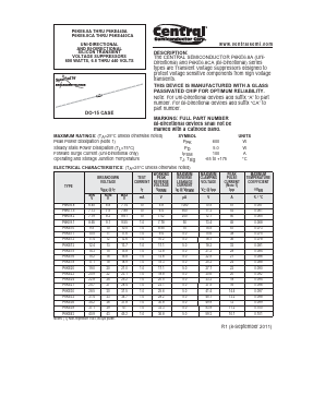 P6KE350CA Datasheet PDF Central Semiconductor