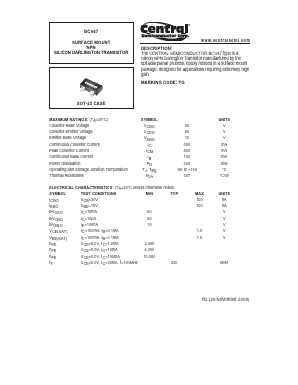 BCV47 Datasheet PDF Central Semiconductor