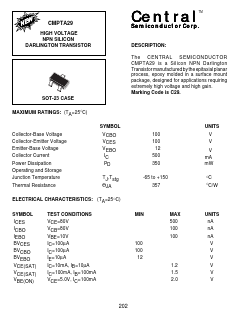 CMPTA29 Datasheet PDF Central Semiconductor