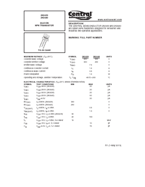 2N3439 Datasheet PDF Central Semiconductor