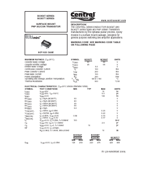 BC857BT Datasheet PDF Central Semiconductor