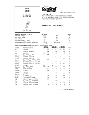 2N4391 Datasheet PDF Central Semiconductor