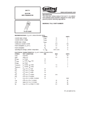 2N1711 Datasheet PDF Central Semiconductor