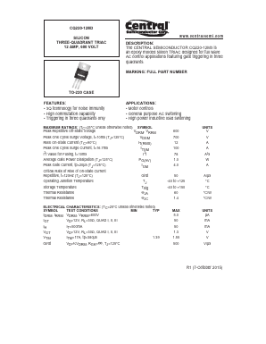 CQ220-12M3 Datasheet PDF Central Semiconductor