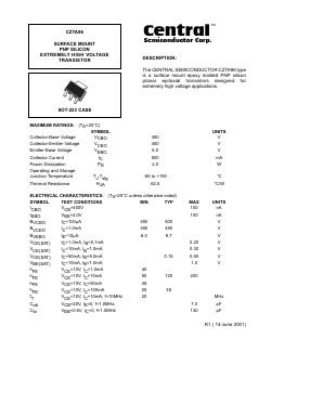 CZTA96 Datasheet PDF Central Semiconductor