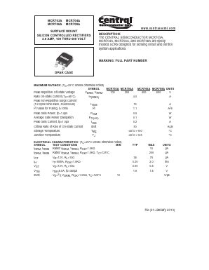 MCR708A Datasheet PDF Central Semiconductor