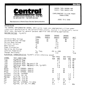 2N4905 Datasheet PDF Central Semiconductor