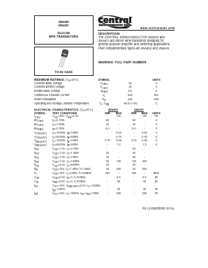 2N4401 Datasheet PDF Central Semiconductor