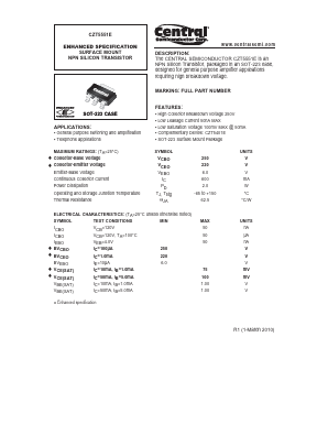 CZT5551E Datasheet PDF Central Semiconductor