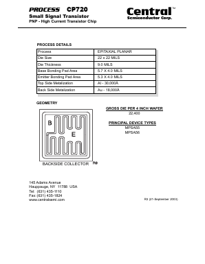 CP720 Datasheet PDF Central Semiconductor