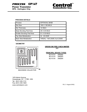 CP147 Datasheet PDF Central Semiconductor