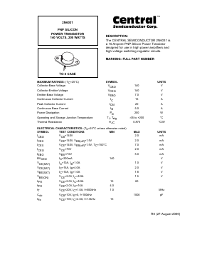 2N6031 Datasheet PDF Central Semiconductor