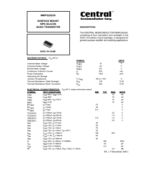 MPQ2222A Datasheet PDF Central Semiconductor