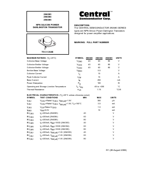 2N6383 Datasheet PDF Central Semiconductor