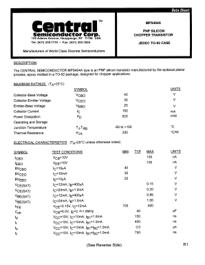 MPS404A Datasheet PDF Central Semiconductor