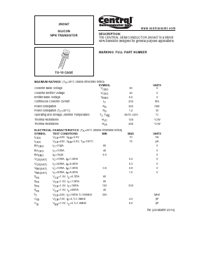 2N3947 Datasheet PDF Central Semiconductor