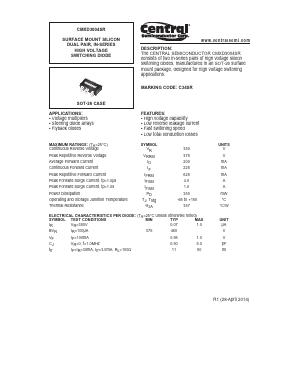 CMXD3004SR Datasheet PDF Central Semiconductor