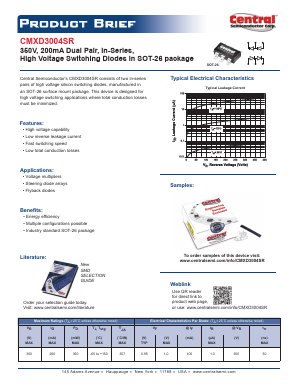 CMXD3004SRTR Datasheet PDF Central Semiconductor