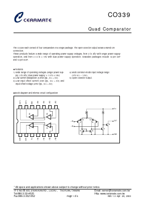 CO339A Datasheet PDF CERAMATE TECHNICAL