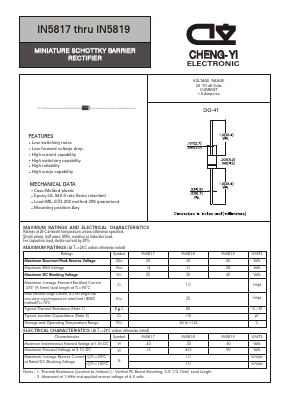 1N5817 Datasheet PDF CHENG-YI ELECTRONIC CO., LTD.