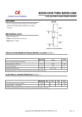 BZX55/C82 Datasheet PDF CHENG-YI ELECTRONIC CO., LTD.