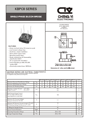 KBPC801 Datasheet PDF CHENG-YI ELECTRONIC CO., LTD.