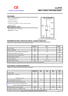 LL4151 Datasheet PDF CHENG-YI ELECTRONIC CO., LTD.