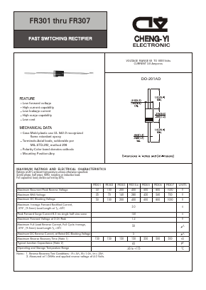 FR307 Datasheet PDF CHENG-YI ELECTRONIC CO., LTD.