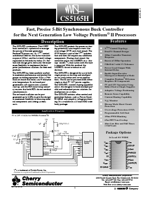 CS5165HGDW16 Datasheet PDF Cherry semiconductor
