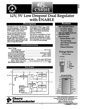 CS8161YDWFR16 Datasheet PDF Cherry semiconductor