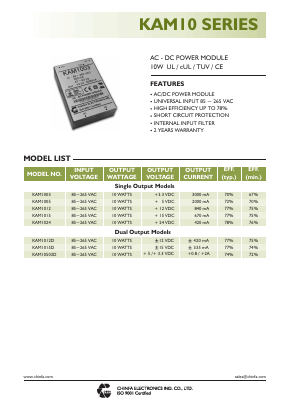 KAM1003 Datasheet PDF CHINFA ELECTRONICS