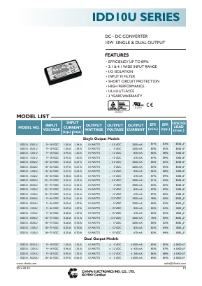 IDD10-05D3U Datasheet PDF CHINFA ELECTRONICS